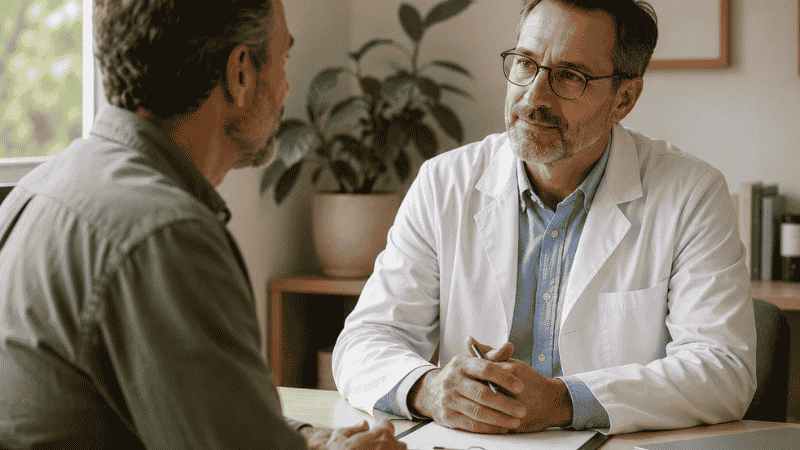 Patient consulting with doctor about magnesium supplement safety for kidney disease and other medical conditions