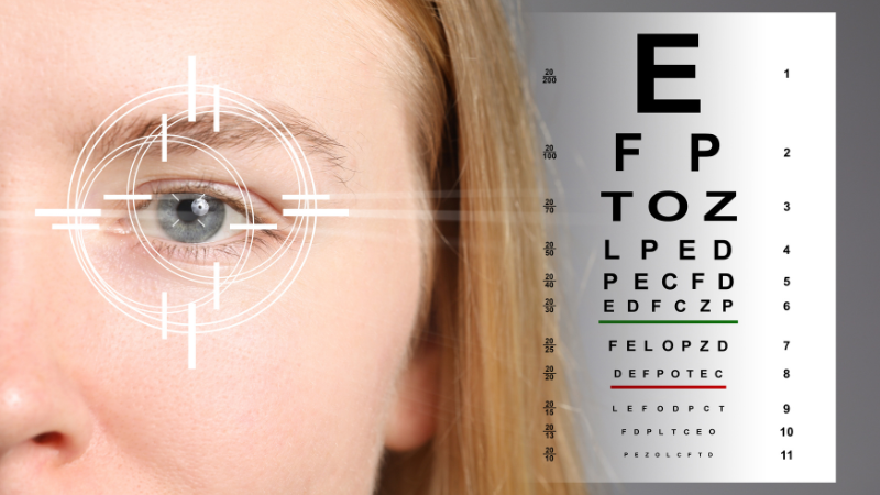 Comparison of clear vision vs vision with eye floaters and vitreous spots.