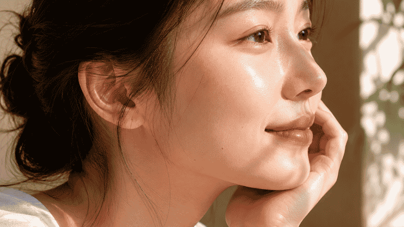 Close-up of healthy hydrated skin representing omega-3 for skin benefits including improved skin barrier function and hydration from EPA and DHA