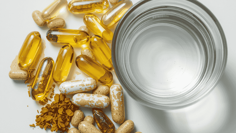 High-potency Omega-3 fish oil softgels and herbal supplements to balance the fatty acid profile of a diet containing swai fish