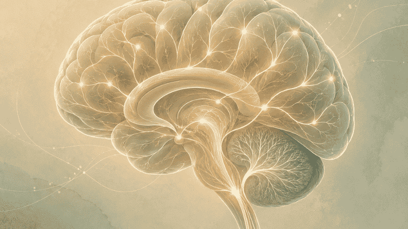 Illustration showing how magnesium supports nervous system relaxation and GABA activity