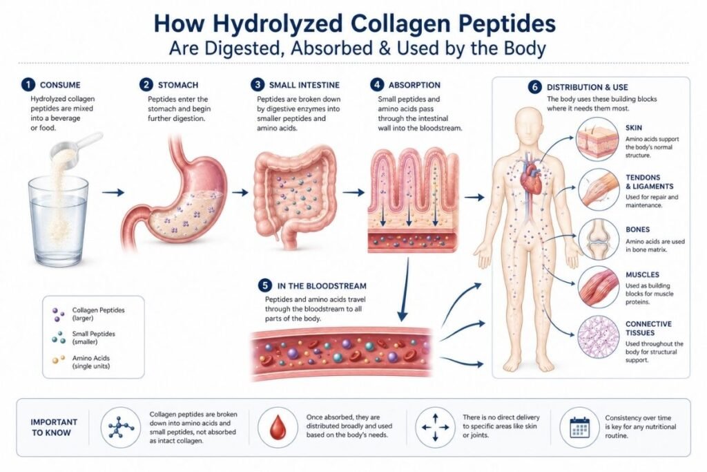 How hydrolyzed collagen peptides are digested and absorbed